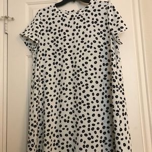 Mango Mini Short Sleeve Black and White Dress